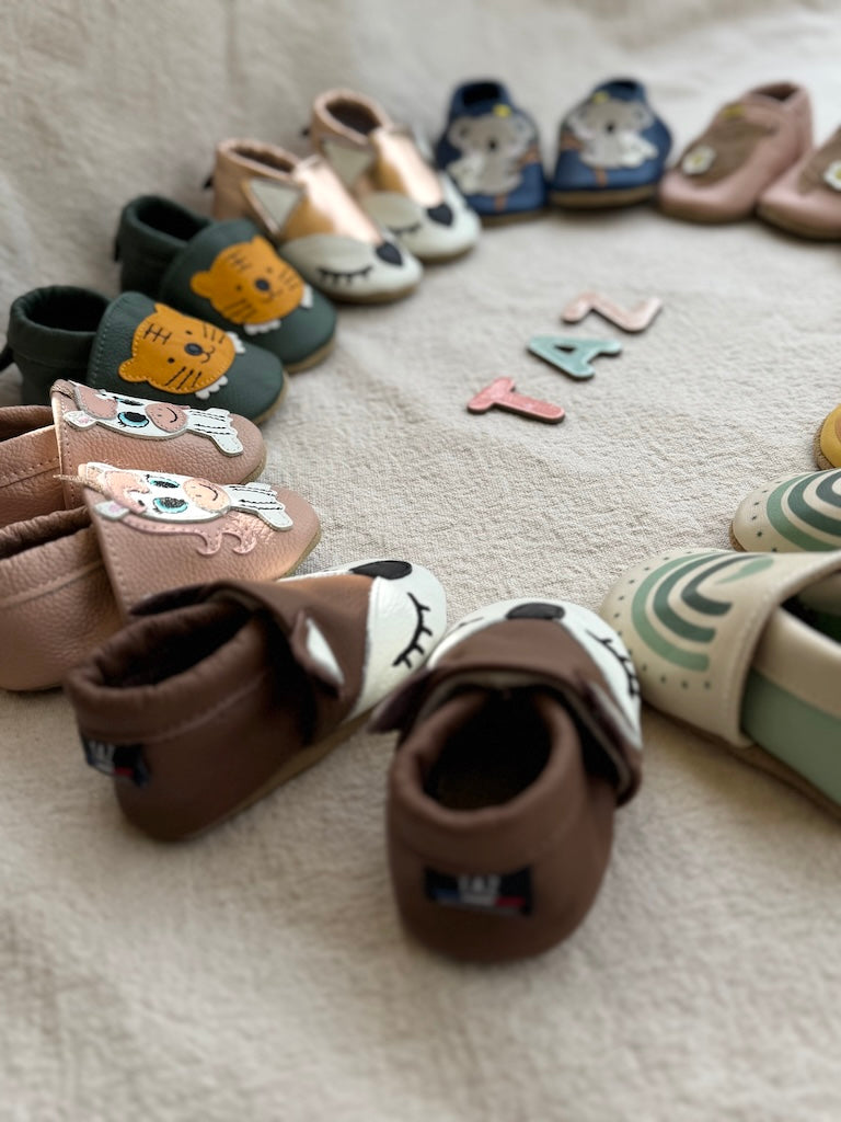 chausson bébé en cuir souple