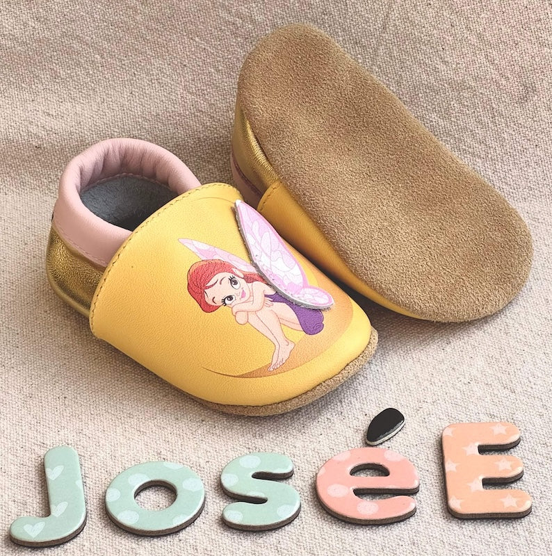 chausson bébé cuir souple petite fille