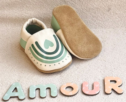 chausson bébé amour en cuir souple