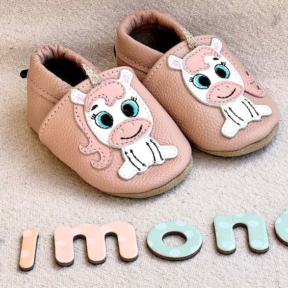 chausson bébé licorne rose 
