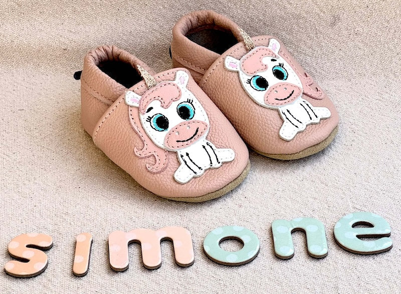 chausson bébé licorne rose 