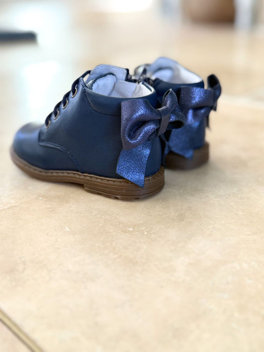 Chaussures enfant Bleu avec noeud Bottine Zoé
