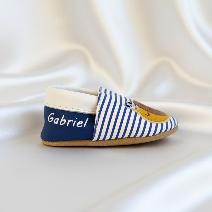 chausson bébé en cuir souple pour cadeaux naissance 