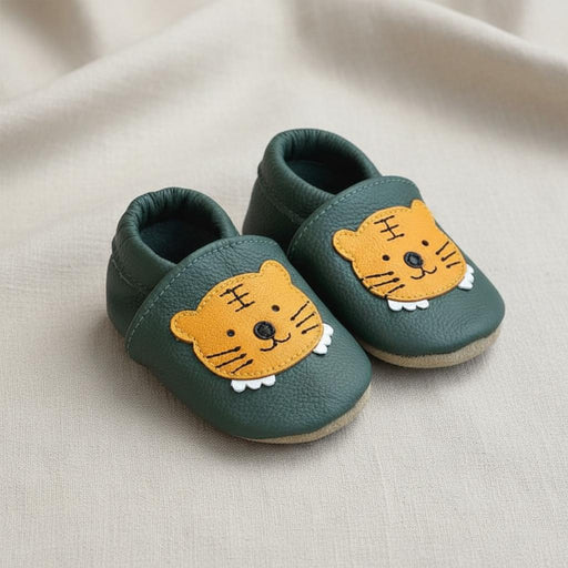 chausson bébé en cuir souple lionceau