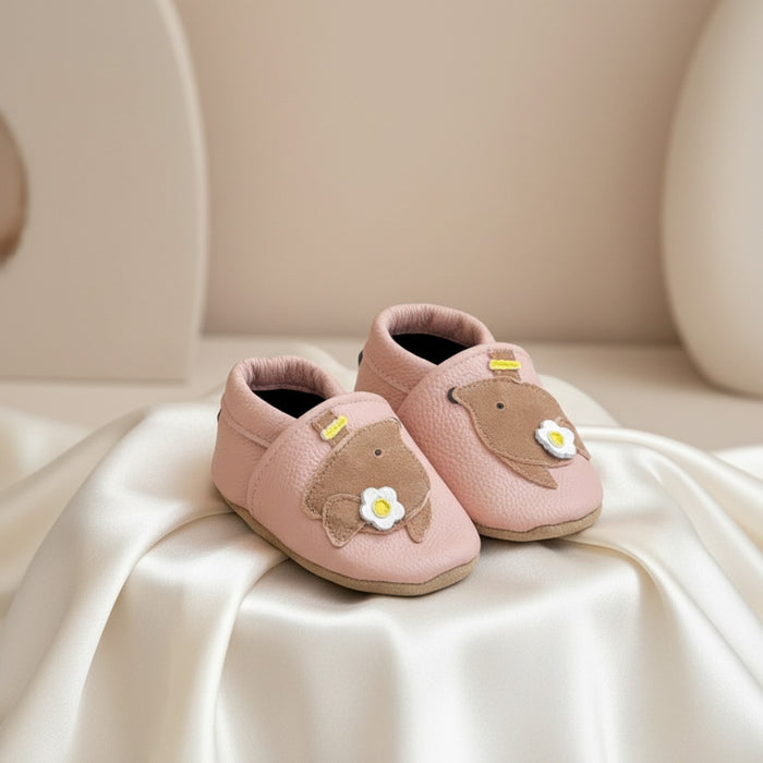 Chausson bébé en cuir anti dérapant 