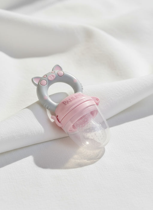 accessoire d'alimentation pour bébé grignoteuse rose adaptée dés 6 mois